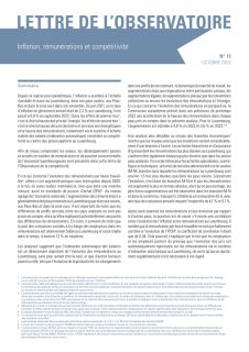 Lettre de l'Observatoire de la compétitivité n°15 : "Inflation, rémunérations et compétitivité"