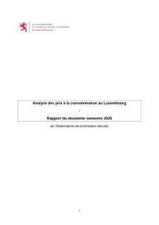 Rapport de l'Observatoire de la formation des prix: Analyse des prix à la consommation au Luxembourg (2. semestre 2020)