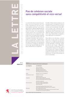 La lettre de l'Observatoire de la compétitivité n°12