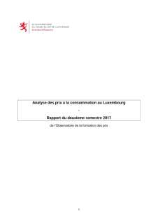 Rapport de l'Observatoire de la formation des prix: Analyse des prix à la consommation au Luxembourg (2. semestre 2017)