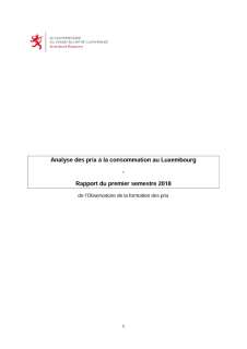 Rapport de l'Observatoire de la formation des prix: Analyse des prix à la consommation au Luxembourg (1. semestre 2018)